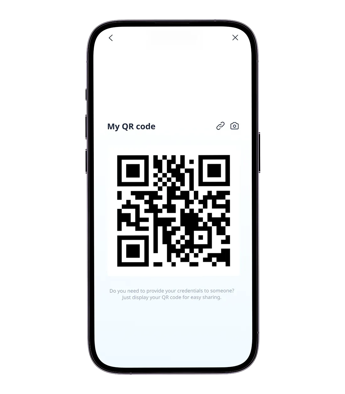 My QR code, for sharing credentials in person.