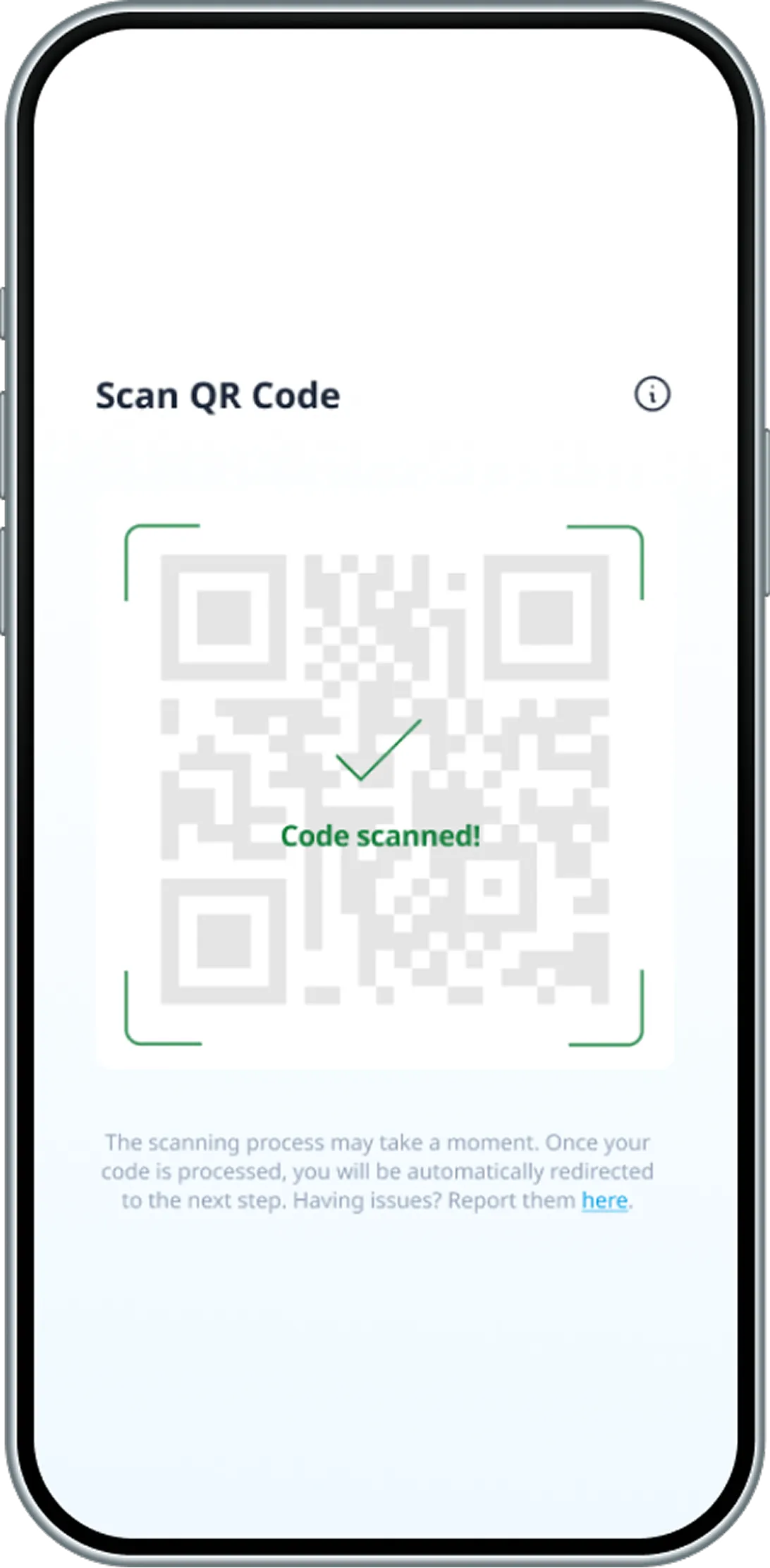 QR code scanned successfully.