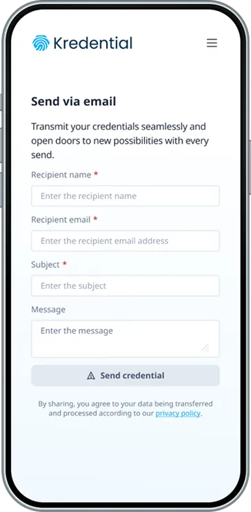 Share a credential via email.