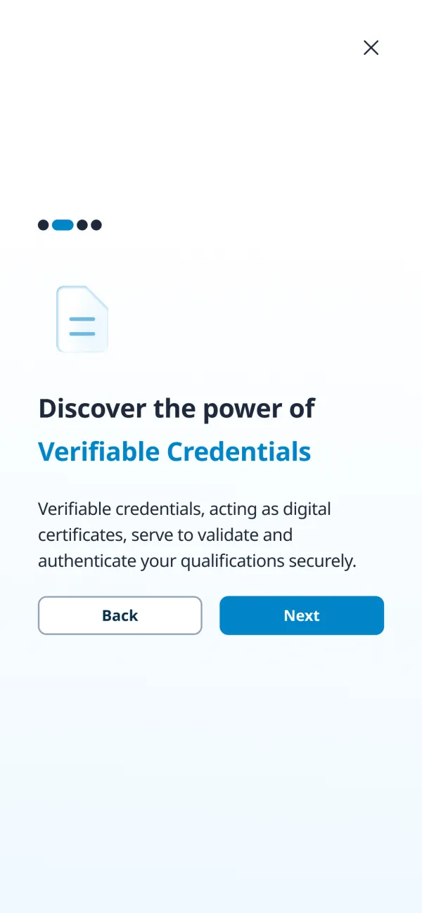 Onboarding version 1, second screen.